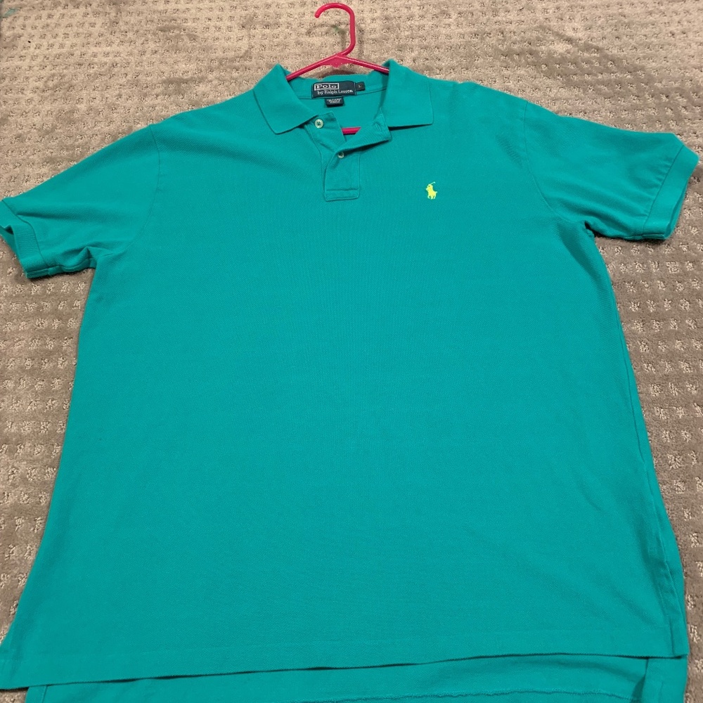 Men's Polo Ralph Lauren Shirt (Aqua/Turquoise) - Large